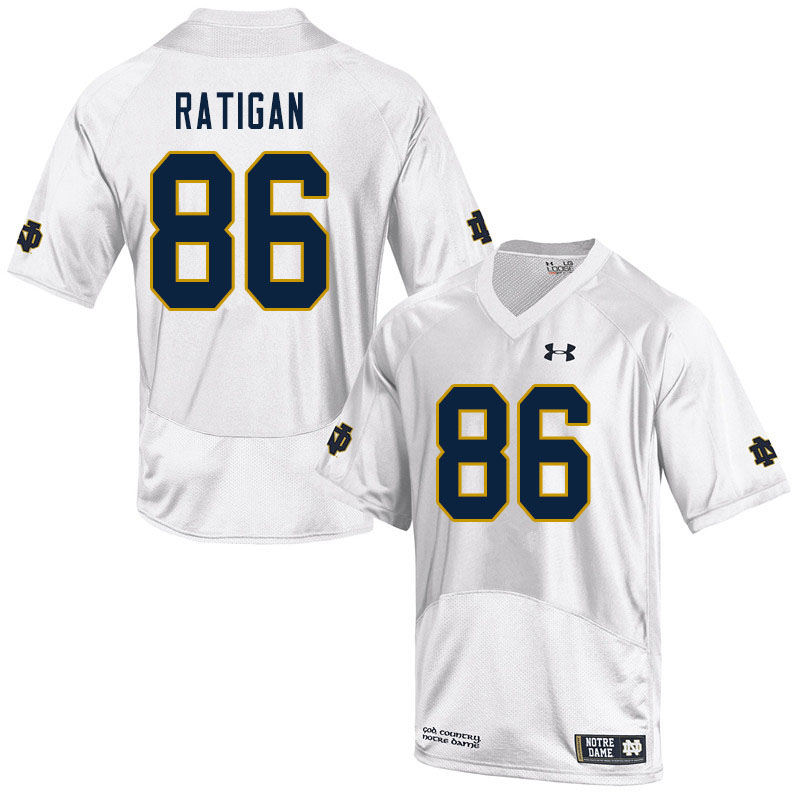 Men's NCAA Notre Dame Fighting Irish #86 Conor Ratigan Stitched College Under Armour Authentic White Football Jersey LV10L50KB